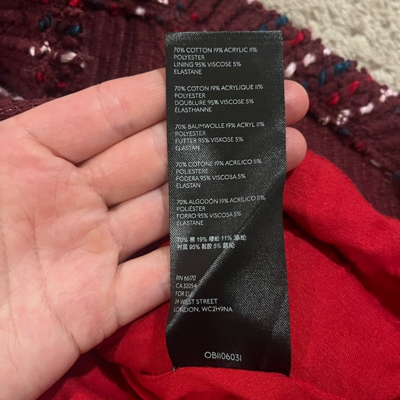 Anthropologie Burgundy Patterned Skirt - Picture 4 of 4